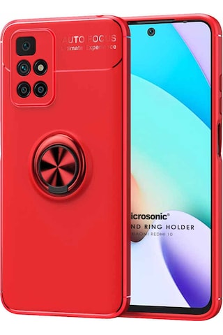 Microsonic Xiaomi Redmi 10 2022 Kılıf Kickstand Ring Holder