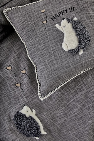 Ecocotton Migala Bebek Nevresim Takımı Organik Pamuk Müslin Nakışlı Gri 100 x 150 CM