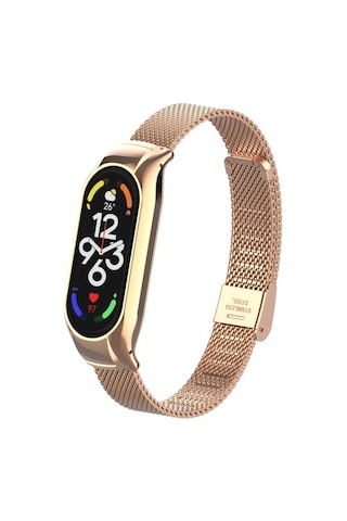 Xiaomi Mi Band 7 Uyumlu Krd-06 Metal Nrtk Kordon-rose Gold