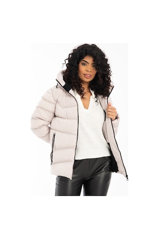 Kadın Taş Içi Polarlı Kürklü Kapüşonlu Su Geçirmez Rüzgara Dayanıklı Şişme Kışlık Mont Taş