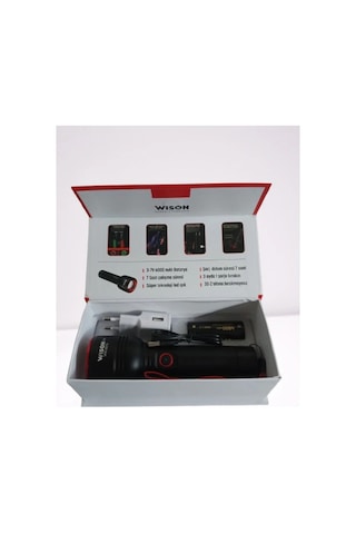 Wıson Ws-5572 20w Uzun Menzilli Şarjlı Metal El Feneri 4490 Çok Renkli