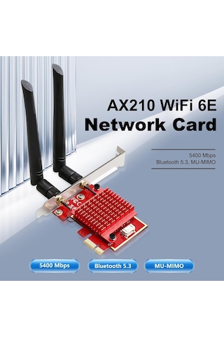 Wifi 6e Pcıe Card Intel Ax210 Chip, 5400mbps Tri-band 2.4ghz/5ghz/6ghz Bluetooth 5.3, Low Latency Wireless Adapter