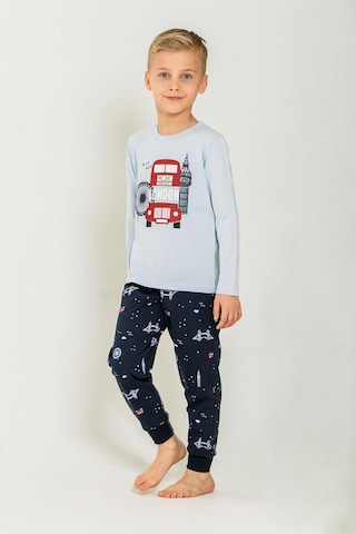 Rolypoly Erkek Çocuk Beep Beep London Bus Mavi Uzun Kol Pijama Takım Rp3877-c-v1 Rp3877-c-v1