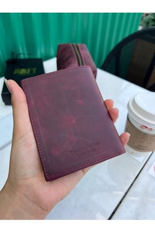 Mft Leather Hakiki Deri Erkek Cüzdan - Kartlıklı, İsim Yazılı, Kişiye Özel Gloria 1421 - Tiguan Bordo Tiguan Bordo