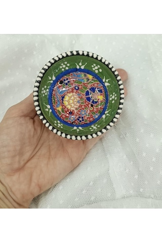 Çini Yeşil 8 Cm Çerezlik Kase Sosluk Sunumluk Kahvaltılık 1 Adet Çok Renkli