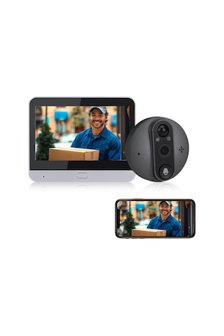 Daire Kapısı İçin Gözetleme Deliği Kamerası, Ön Kapı İçin Wifi Peep Delik Kamerası, Monitörlü 1080p Peep Kam