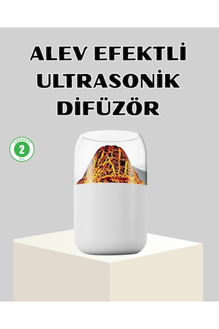 Ultrasonik Alev Efektli Aromaterapi Difüzörü Usb Şarjlı Ve Otomatik Kapanma Özellikli Çr