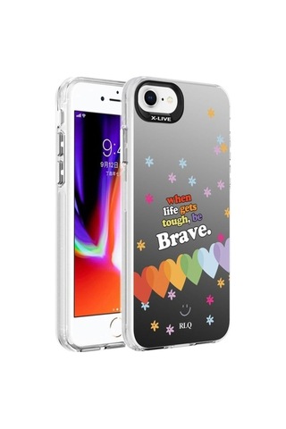Apple Uyumlu iPhone Se 2022 Kılıf Desenli Zore Silver Sert Kapak Kalp