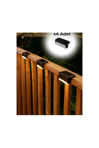 4 Adet Solar Güneş Enerjili Lamba Merdiven, Bahçe, Balkon, Veranda Dekorasyon Ve Çit Işık