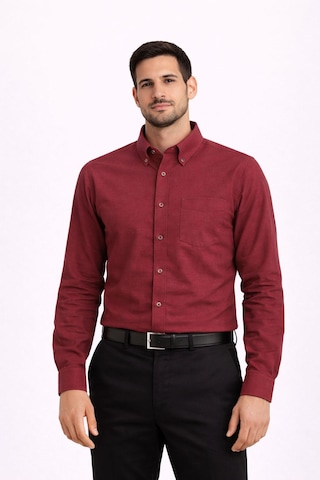 Dormen Uzun Kol Klasik Erkek Regular Fit Gömlek 7607 Bordo