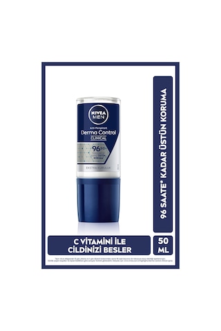 Men Erkek Roll On Deodorant Derma Control Clinical 50 Ml,96 Saat Koruma,c Vitamini,kararma Karşıtı