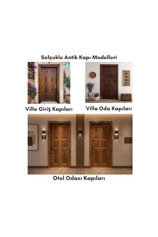 Maya Ahşap Oymalı Oda Kapısı