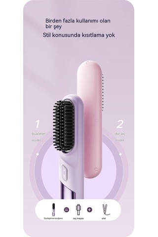 Eternal Luck Negatif İyonlarla Yüklü Kablosuz Saç Düzleştirme Tarağı Siyah