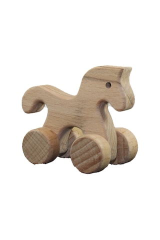 Cwwtoys Dost At Boyasız Ahşap Hayvan Figürü, Masif Kayın, 18 Ay+