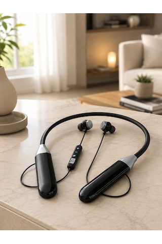 Spor İçin Bluetooth Boyun Kulaklığı Mikrofonlu Kablosuz Kulak İçi Müzik Ve Telefon Kulaklığı - Lisinya