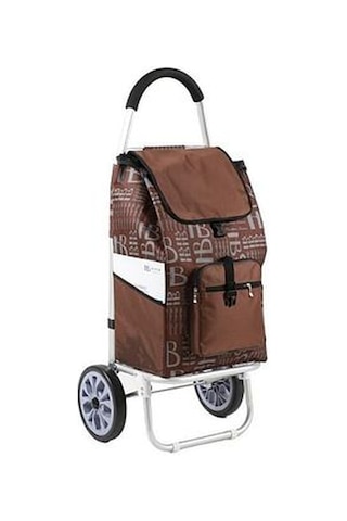 Pazar Arabası Metal Tekerlekli Pazar Arabası Kahverengi