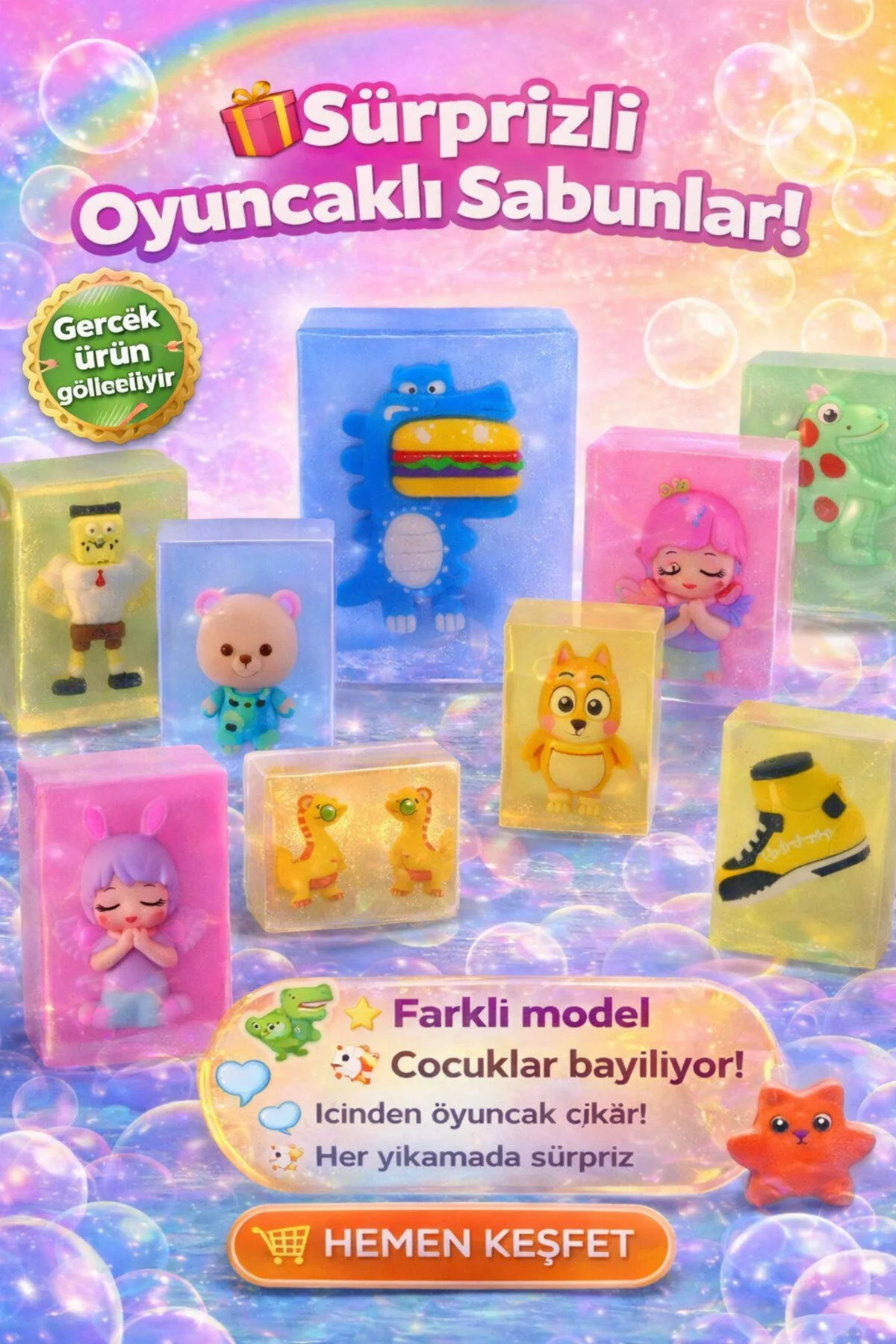Oyuncaklı Çocuk Sabunları Erkek Çocuğu Karakterler Çilek