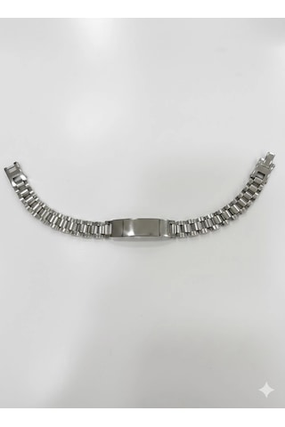 Siyah Deri / Çelik Erkek Deri Bileklik 20 Cm - Ebl0036 Çok Renkli