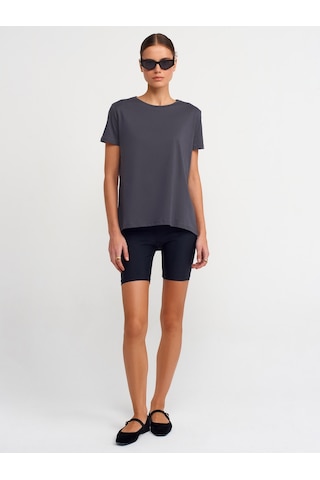 Dilvin Bisiklet Yaka Basic T-shirt 101a03471 Antrasit