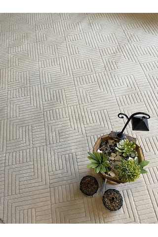 Rölyef Halı Yolluk Vizon Kaymaz Taban Makinada Yıkanabilir Salon, Mutfak & Koridor Vizon