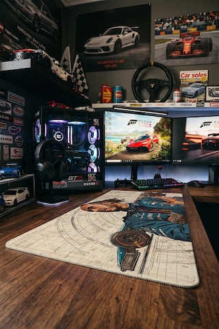 Lewis Hamilton Mercedes Amg Formula 1 Blueprint 40x90 Cm Oyuncu Mousepad Kaymaz Taban Büyük Boy Mousepad Siyah
