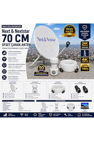 Next 70 Cm Uydu Seti Gold-111 Lnb + 50 M Kablo