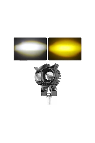 Beyaz Sarı Led Baykuş Off Road, Motosiklet Sis Farı Çalışma Lambası 12-24v
