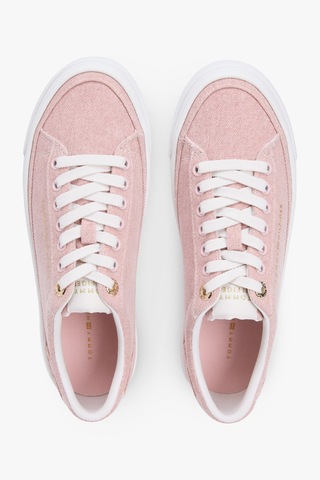 Tommy Hilfiger Th Foxing Platform Washed Canvas Pembe Kadın Sneaker-16270