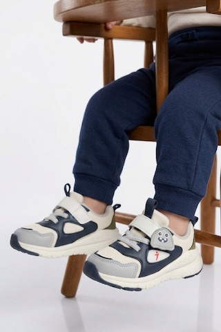 Cool Lacivert Cırtlı Desenli Anatomik Bebek Spor Ayakkabı Sneaker Dorian İa