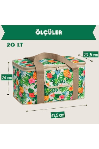 20 Lt Eco Lüx Desenli Termal Çanta -piknik Çantası,soğutucu Buzluk Çanta Karışık/Çok Renkli
