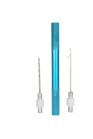 Geeksen Alüminyum Alçıklı Balık Yemi Delici Ve Düğme İğnesi Seti - Sahte Yem Ve Telli Rig Oluşturmak İçin Uygun - Mavi