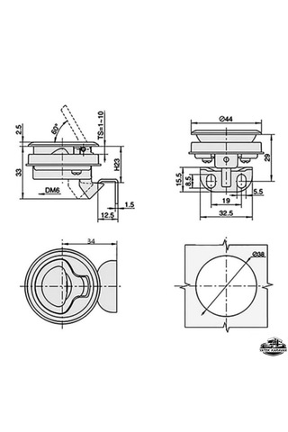 Karavan & Tekne Banyo Ve Mobilya Kilidi Çinko 38 Mm Çap Yatek Kar