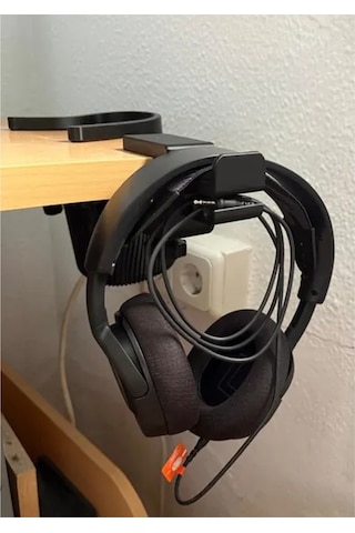 Masa Kenarı Asılabilir Kulaklık Standı, Kulaklık Tutucu Siyah