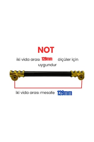 5 Adet Metal Halka Mobilya Çekmece Dolap Kulpu Altın-siyah 128mm Altın - Siyah
