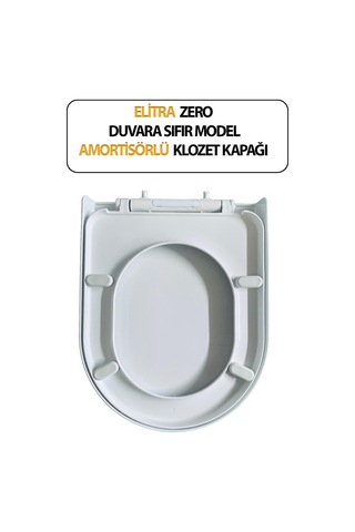 Klozet Kapağı, Duvara Sıfır, Elitra Zero , Amortisörlü, Hijyenik, Basit Kurulum Tak Kullan Beyaz