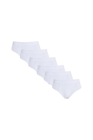 Tudors Erkek 6'lı Paket Likralı Beyaz Slip Külot-41739 Beyaz