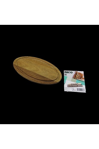 Hubrendy Tedarik Akasya Oval Ahşap Servis Tepsisi Kenar Kanallı 24.8x13.8x1.4 Cm 1456034