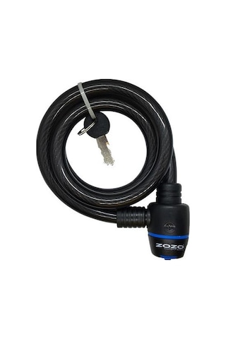 Zozo Halat Kilit - 15x100 Anahtarlı Çelik Bisiklet Halatı Siyah