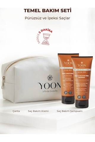 Tuzsuz Sülfatsız Şampuan 250ml, Saç Bakım Kremi 200 Ml, Bakım Çantası, Paraben Ve Silikon İçermez
