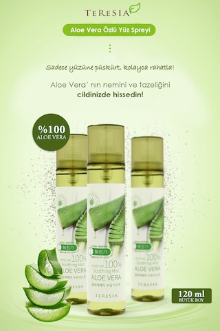Aloe Vera Içeren Yatıştırıcı Yüz Spreyi Soothing Mist 120ml