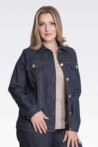 Tolga Saraçoğlu Kadın Şık Düğme Detaylı Denim Ceket 50166 Lacivert