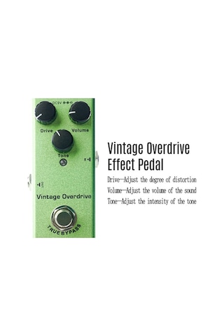Novahub Alüminyum Gitar Overdrive Pedalı Vintage True Bypass 9.1x3.2cm Yeşil