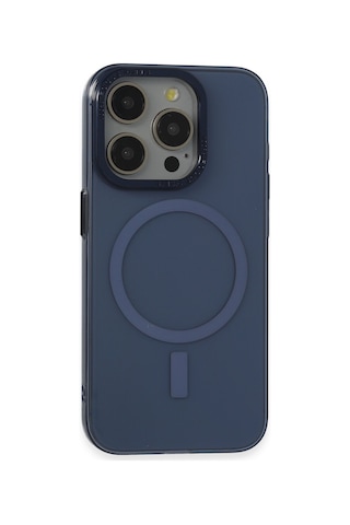 Cosmotex Newface Apple iPhone Uyumlu  15 Pro Max Kılıf Anka Pc Magneticsafe Sert Metal Kapak - Lacivert