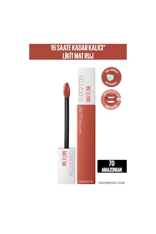 Maybelline New York Super Stay Matte Ink Likit Ruj 70 Amazonian