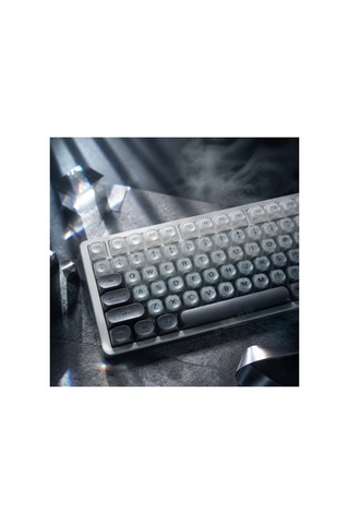 Leaven 128 Tuş Pbt Keycap Seti - Retro Yuvarlak Moa Profil Cherry Mx Uyumlu Klavye Tuşları - Gri