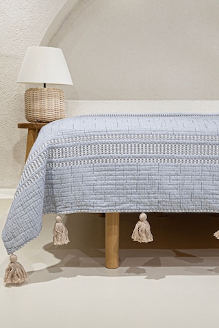 Koza Home Assos Gri Taş Yıkama Çift Kişilik Yatak Örtüsü 230x250 5037 Gri