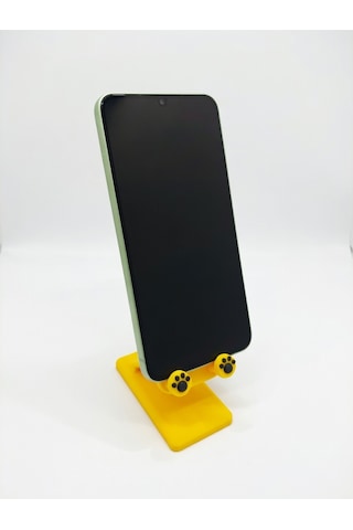 Pati Ve Ayı Tasarımlı Sevimli Telefon Standı - Sarı - Çocuklara/hayvanseverlere