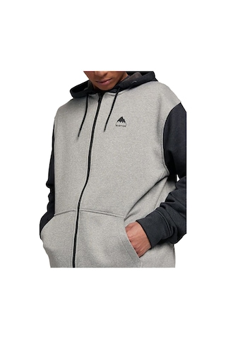 Burton Burton Oak Full-zip Hoodie Erkek Gri Sweatshirt Gray Heather/true Black Gri