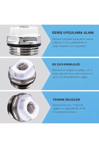 Petek Hava Alma Pürjör Tahliye Tapası Seti 5 Adet Pürjör 2 Adet Hava Alma Anahtarı 5 Adet