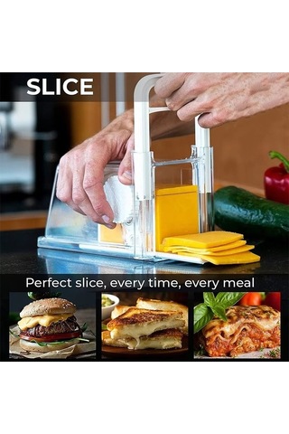 Primepickings 4'lik Peynir Doğrayıcı, Tereyağı Dilimleyici, Buzdolabı Saklama Kutusu, 3 Bıçaklı Multifonksiyonel Diğer